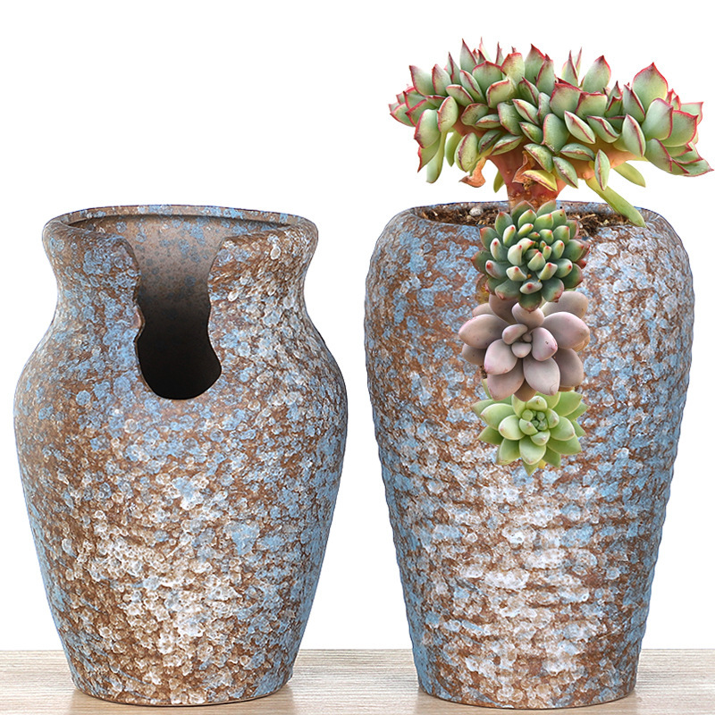 Clearance fleshy flowerpot break ceramic creative mage old pile plant meat pot postage special large and small caliber stoneware