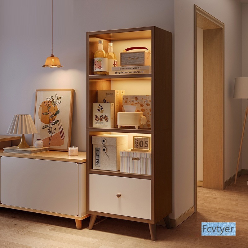 Yuanyuqin Bookcase Tv Cabinet Storage Cabinet Side Storage Rack Living Room Small Storage Cabinet Wall-Mounted Home Display Cabinet Book