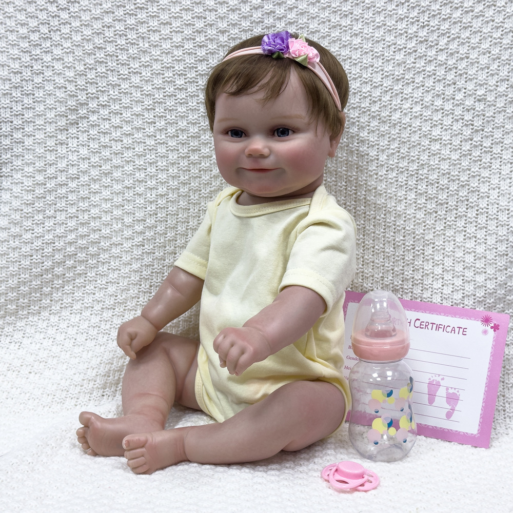 Muñeca de renacimiento de venta caliente como una muñeca suave de 20 pulgadas muñeca de renacimiento transfronteriza recién nacido simulación bebé
