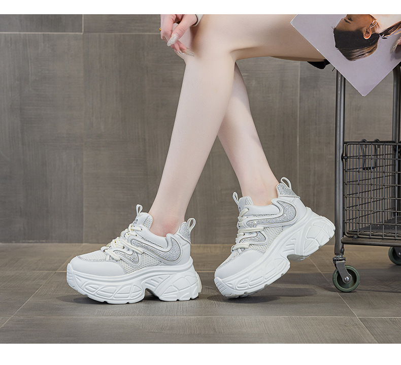 Giày sneaker nữ chunky đế dày tăng chiều cao phong cách hot girl mùa xuân 2026 — M2807 màu be, M2807 màu bạc, M2807 màu đen, M2807 Màu tím chi tiết 11