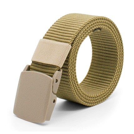 Cinturón de lona Cinturón de hombre Comprobación de seguridad sin metal para mujeres Entrenamiento militar coreano Hebilla automática Jeans casuales Al aire libre