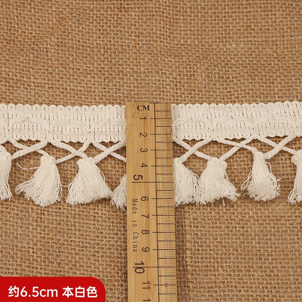 No. 2-6.5cm-Original White-Cross Broom Curtain Lace Tassel
