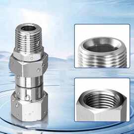2个 颜色：图片色 材质：金属 3/8“ NPT 压力清洗机旋转接头，防