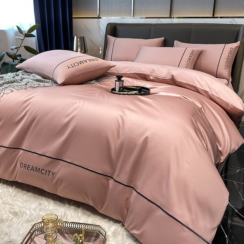 Algodón ligero de lujo conjunto de cuatro piezas de algodón largo de Xinjiang primavera y otoño sábanas de algodón cubierta de cama de alta calidad