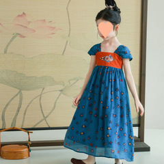 女の子改良漢服 2025 夏の新スタイル中国風国家風スカート女の子古代スタイル衣装パフォーマンス服唐装