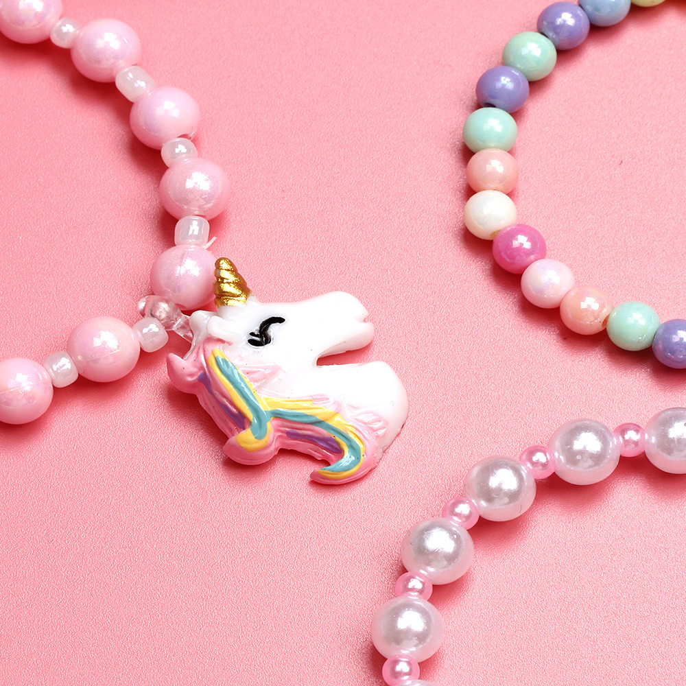 Cute Unicorn Beaded Plastic Kidu0027S Bracelets 1 Set