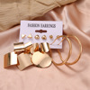 Golden earrings, brand set, 6 pair, internet celebrity