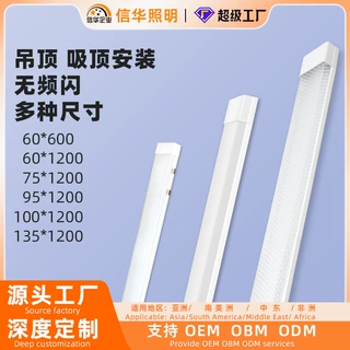 信华定制阿米巴大功率防尘净化灯一体三防长条灯LED一体化支架灯