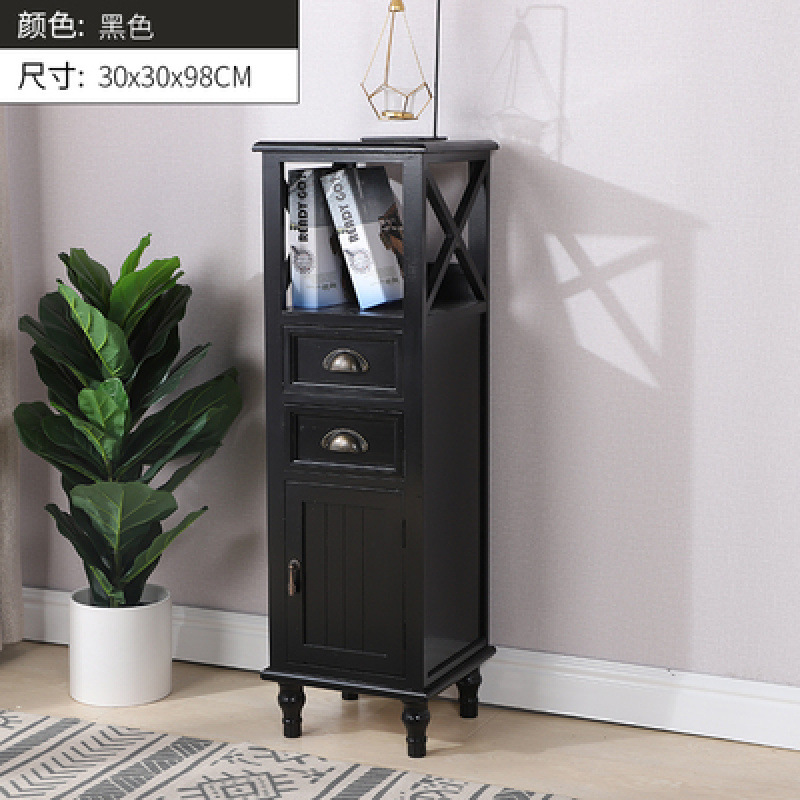 American retro meseta de cabecera de madera sólida hendidura pequeño vinícola tipo cajón 40CM gabinete de almacenamiento TV sala de estar vertical