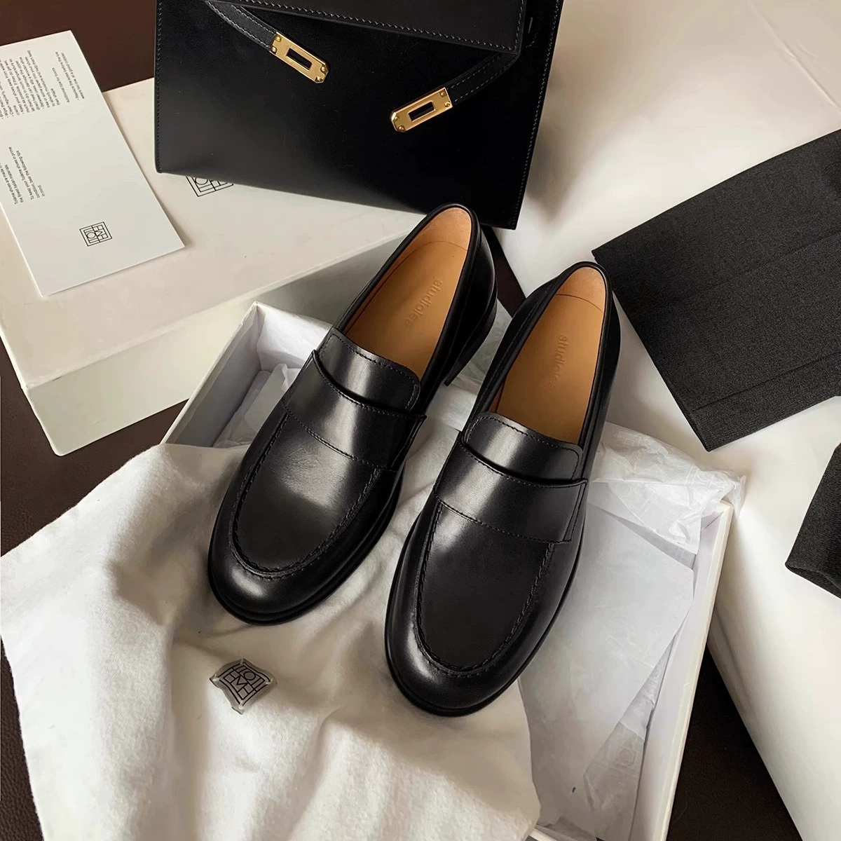 Версия из овчины ~ Grape Mom Same Shoes ретро британский стиль, лоферы-слипоны из овчины для весны и осени