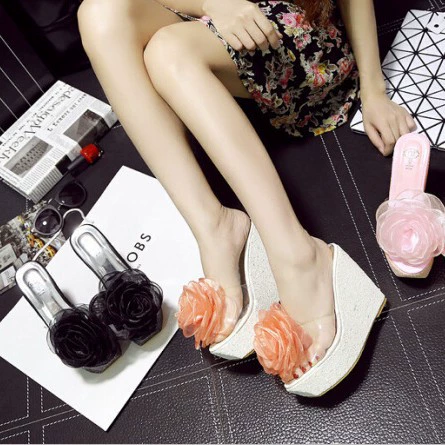 2023 летние новые европейские и американские сандалии на высоком каблуке на платформе для кексов, женские прозрачные сандалии на танкетке, внешняя торговля 40 ярдов