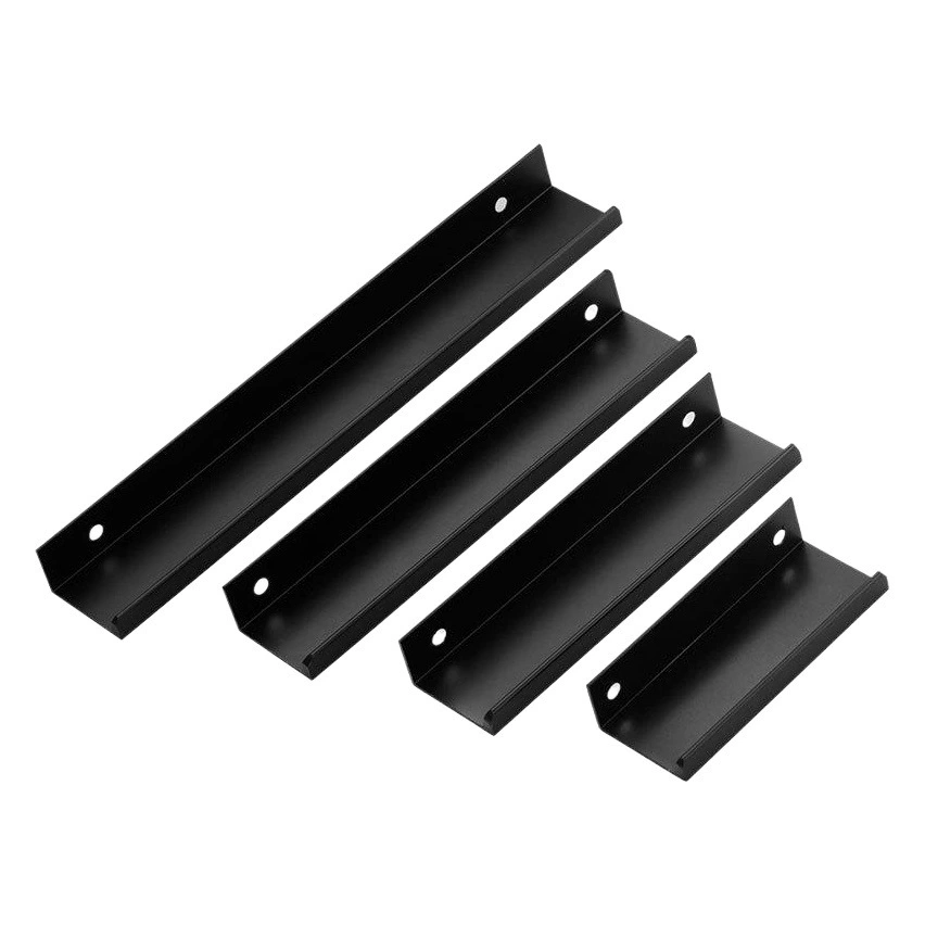 Фабричная прямая Удлиненная ручка края двери шкафа ящика Современная простая невидимая черная ручка Ручка шкафа