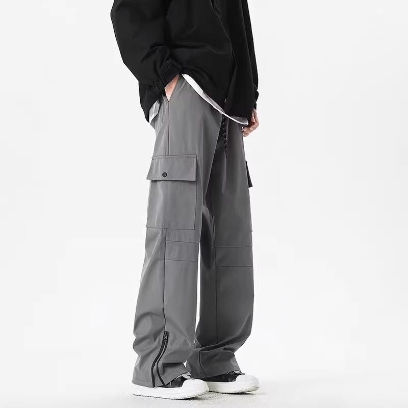 Couple's American-style Functional Zipper Covers Men's Windproof Waterproof Riding Hiking Climbing Pants High Street Trendy Brand