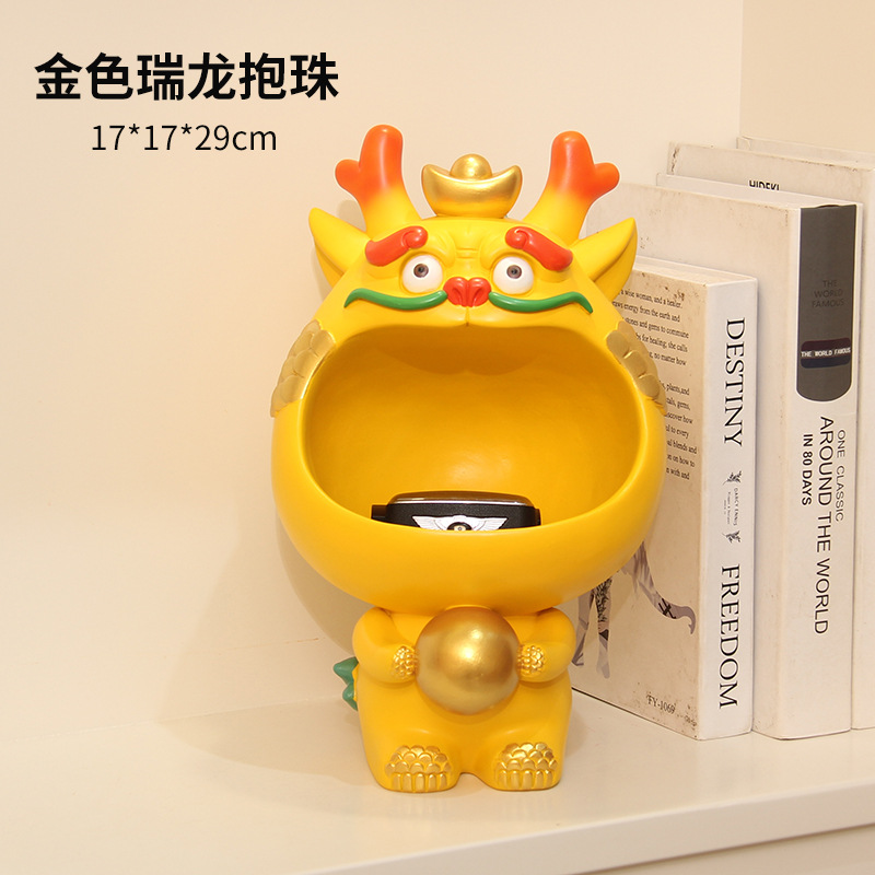 La moda nacional creativa Lucky Dragon pasillo clave de almacenamiento decoración dragón año mascota decoración del hogar inauguración regalo de apertura