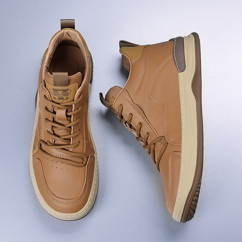 Zapatos de cuero para hombres de cuero de alta altura, zapatos casuales de cuero para hombres, diseño de nicho, zapatos de mango de moda, zapatos para hombres