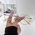 2022金属多边光学眼镜复古眼镜架批发超轻眼镜蓝膜平光眼镜可配镜