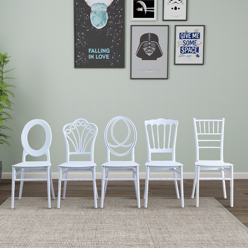 Fabricantes de sillas de bambú, césped al aire libre para bodas, sillas de comedor, sillas de plástico casuales, sillas blancas PP