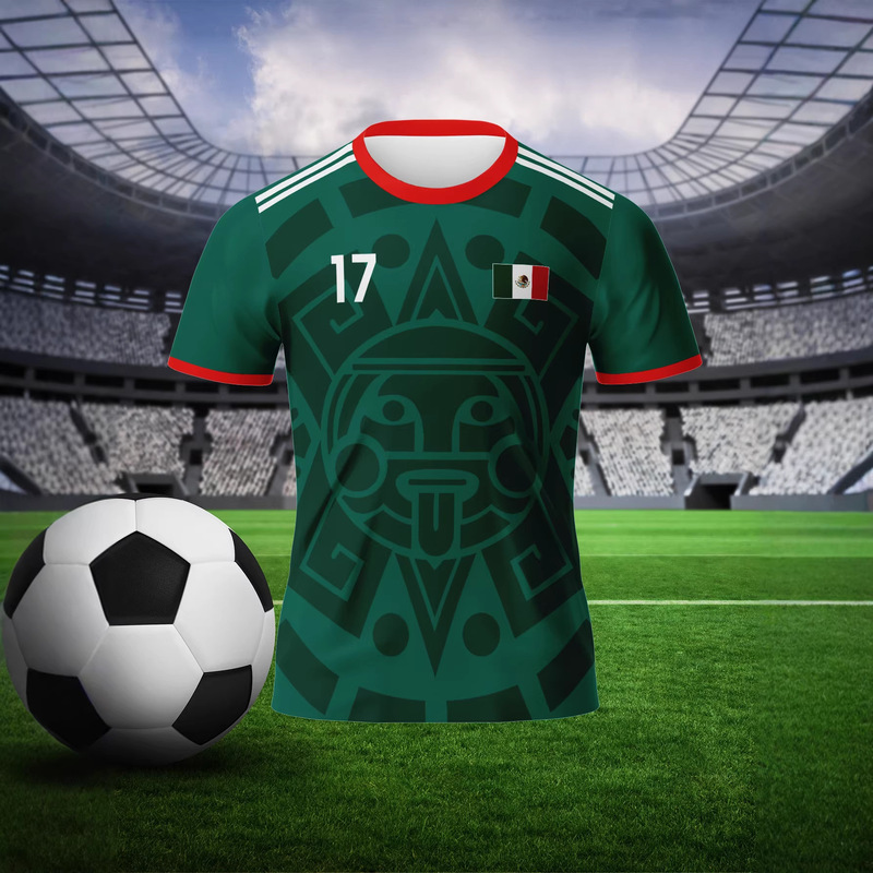 Cross-Border Customizable Digital & Name Printing Mexican Aztec Totem Men's Sports Style Jersey Football T-Shirt