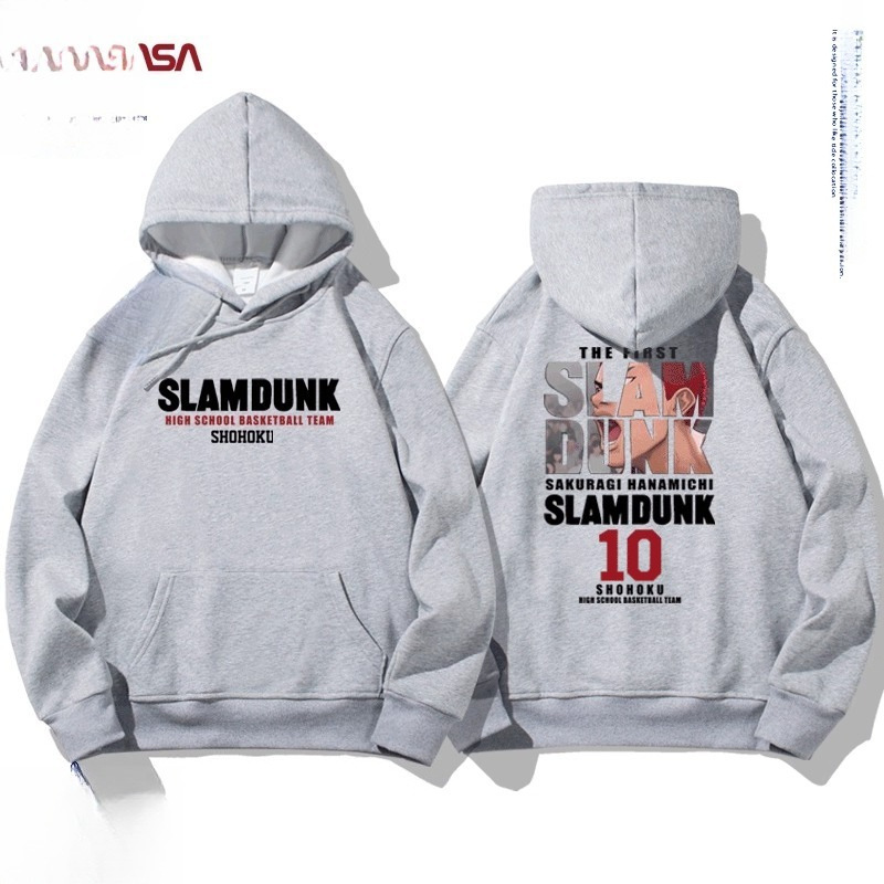 Nasa Autumn and Winter Joint Cartoon Dunk Print Student Hooded Sweatshirt Men's and Women's Velvet Long-Sleeved Pullover