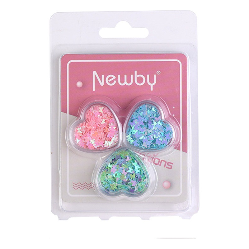 Arte de uñas Aurora mariposa lentejuelas irregulares láser corazón lentejuelas brillo de uñas color mágico accesorios de joyería en caja