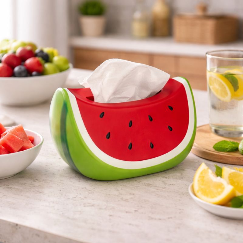 Cross-Border Watermelon Tissue Box with a High-End Feel, Creative Decoration for Living Room Coffee Table, Dining Table Tissue Storage Box
