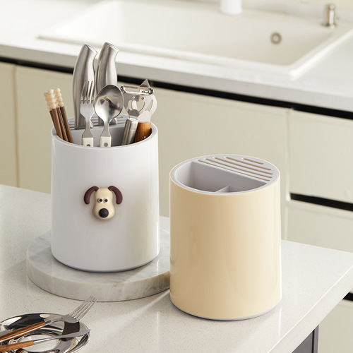 Independently designed rotatable knife holder, chopstick storage tube, multi-functional integrated storage rack for spoons and knives