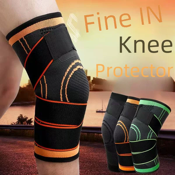 Sports Knee Pads, Basketball Running, Breathable Nylon Knee Pads, Cycling Straps, Knee Pads, Four-Season Warm Outdoor Pressurized Knee Pads
