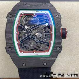 理查碳纤维酒桶型机械腕表男士高端腕表镂空运动RM67跨境外贸批发