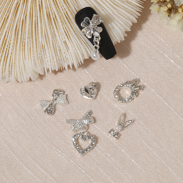 nail decoration for manicure with bow