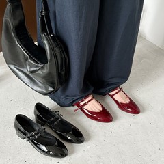 2025新款秋冬真皮复古玛丽珍鞋女平底浅口单鞋一字扣带芭蕾舞鞋女