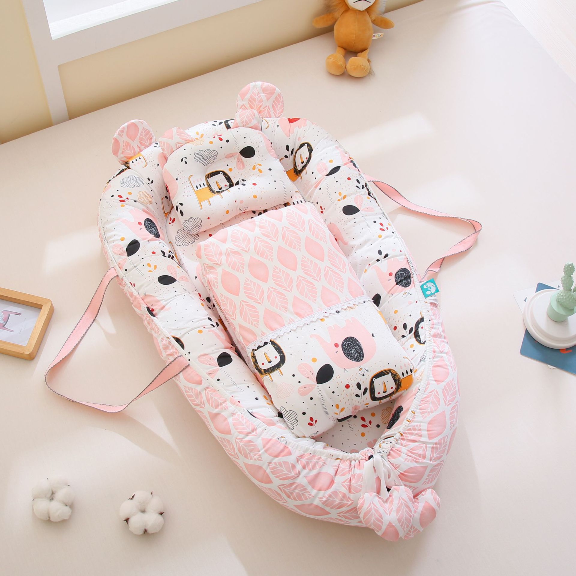 Cama portátil cama media cuna bebé móvil recién nacido pequeña cama biónica anti-escupir leche cama anti-presión