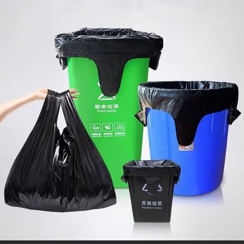 Garbage bag enlarged and thickened portable large size unbreakable black vest bag kitchen plastic bag wholesale in stock