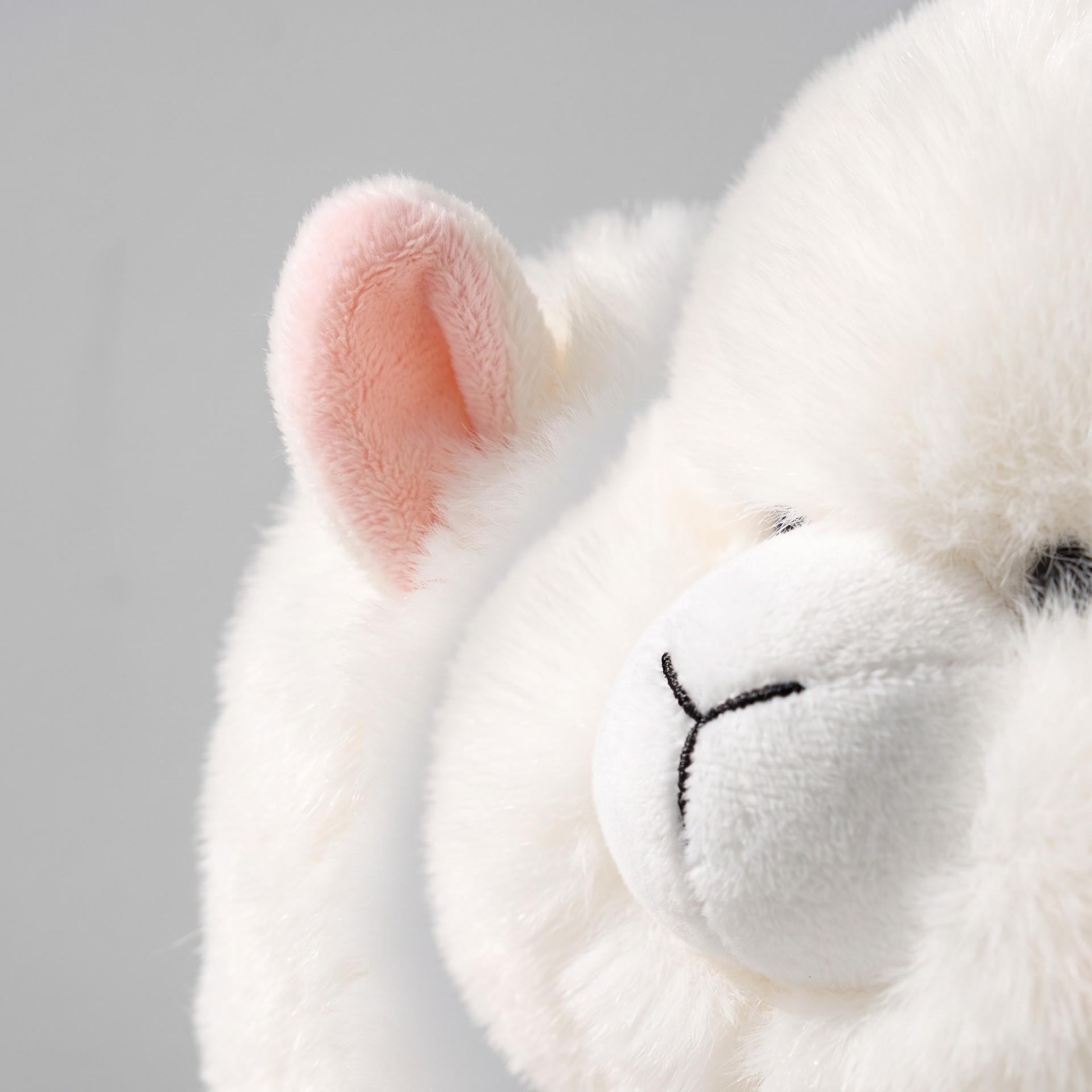 Cute white alpaca plush toy pillow, children's gift, healing toy for girls