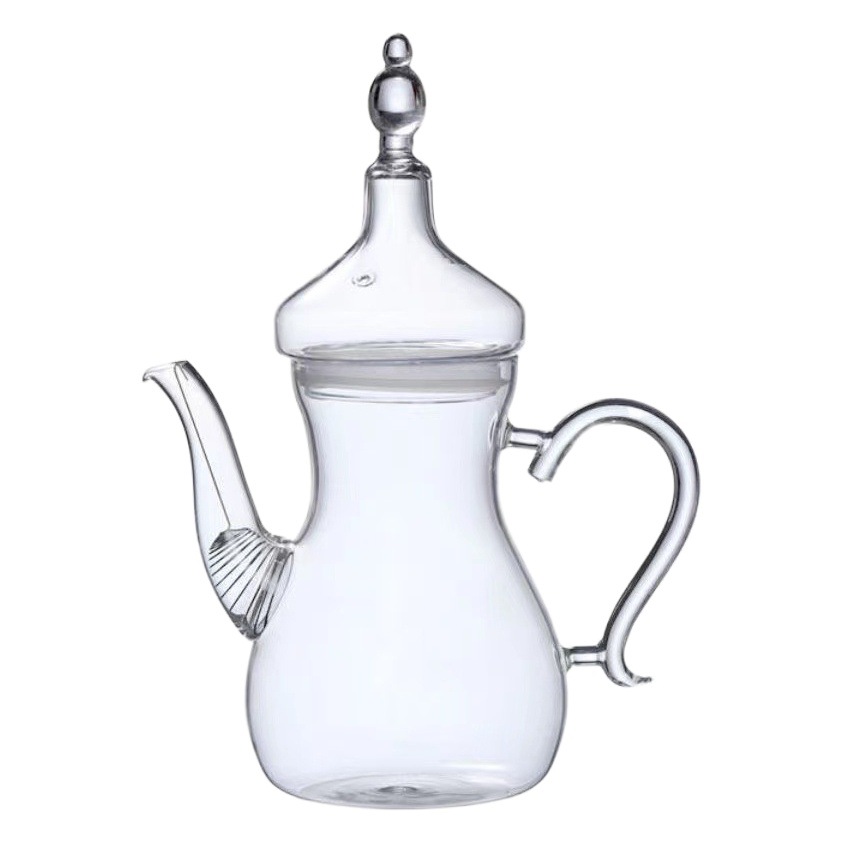Olla de vidrio árabe olla de café resistente a altas temperaturas olla de vidrio transparente tetera de borosilicato tetera flor