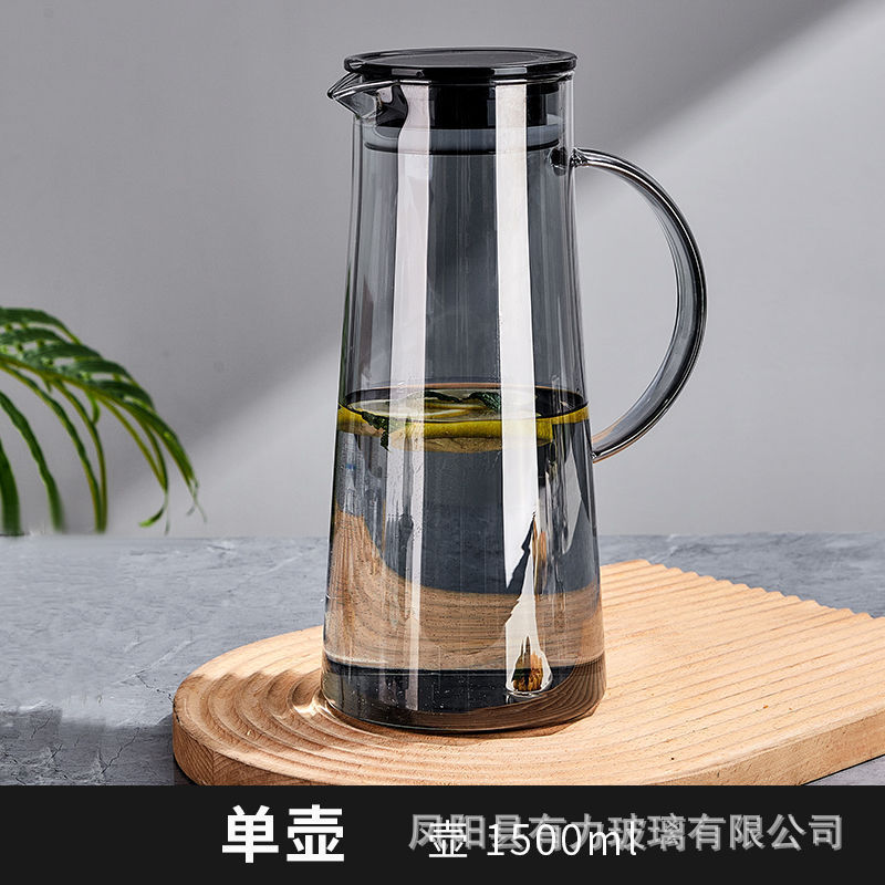 メーカー卸売り耐高温ガラス冷水筒高ホウ素シリコン飲料カップ家庭用浄水器セット冷水筒大容量|undefined