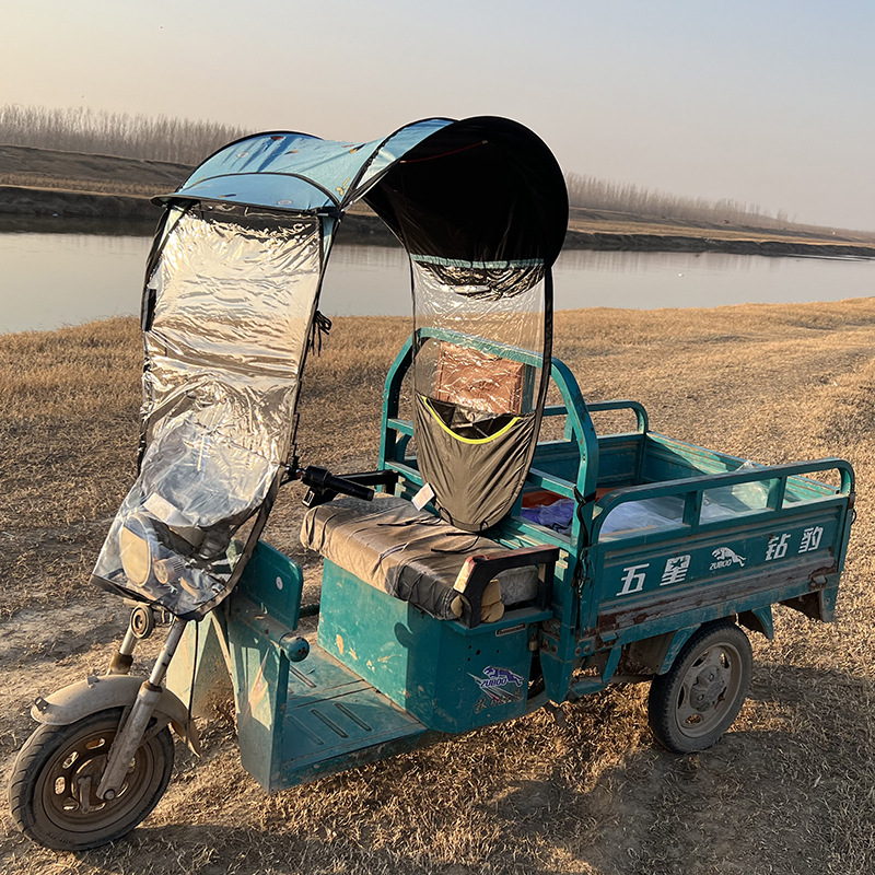 Electric motorcycle canopy, sun and rain protection umbrella, electric scooter canopy, windproof cover, new detachable safety umbrella