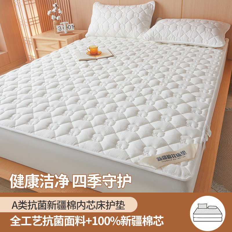 New Class a Antibacterial 100% Cotton-Filled Quilted Mattress Bed Pad Soft Mattress Single Double