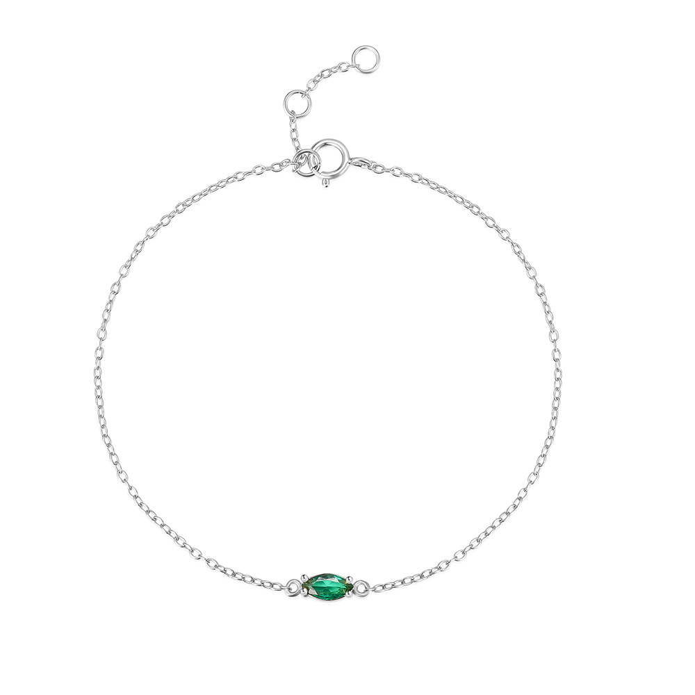 4g Weight Zircon Inlay Material Bracelets Classification 925 sterling silver Chain Material 1 Piece Quantity Daily Occasion 925 Sterling Silver Material Geometric Pattern Women's Gender Inlay Design Simple Style, Shiny Style 925 Sterling Silver Bracelets Simple Style Shiny 14