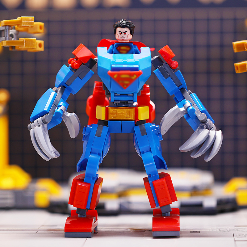 2025 New Product Super Hero Building Blocks Mecha Boy Assembly Toys Export Goods in Stock Ksz1040