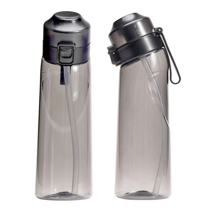 Taza de fragancia caliente Taza de agua divertida Sin logotipo Pajita resistente a altas temperaturas Botella de agua con aroma de anillo de fragancia verde con sabor