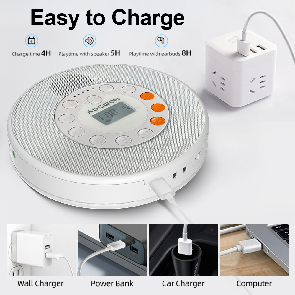 rechargeable CD player easy to