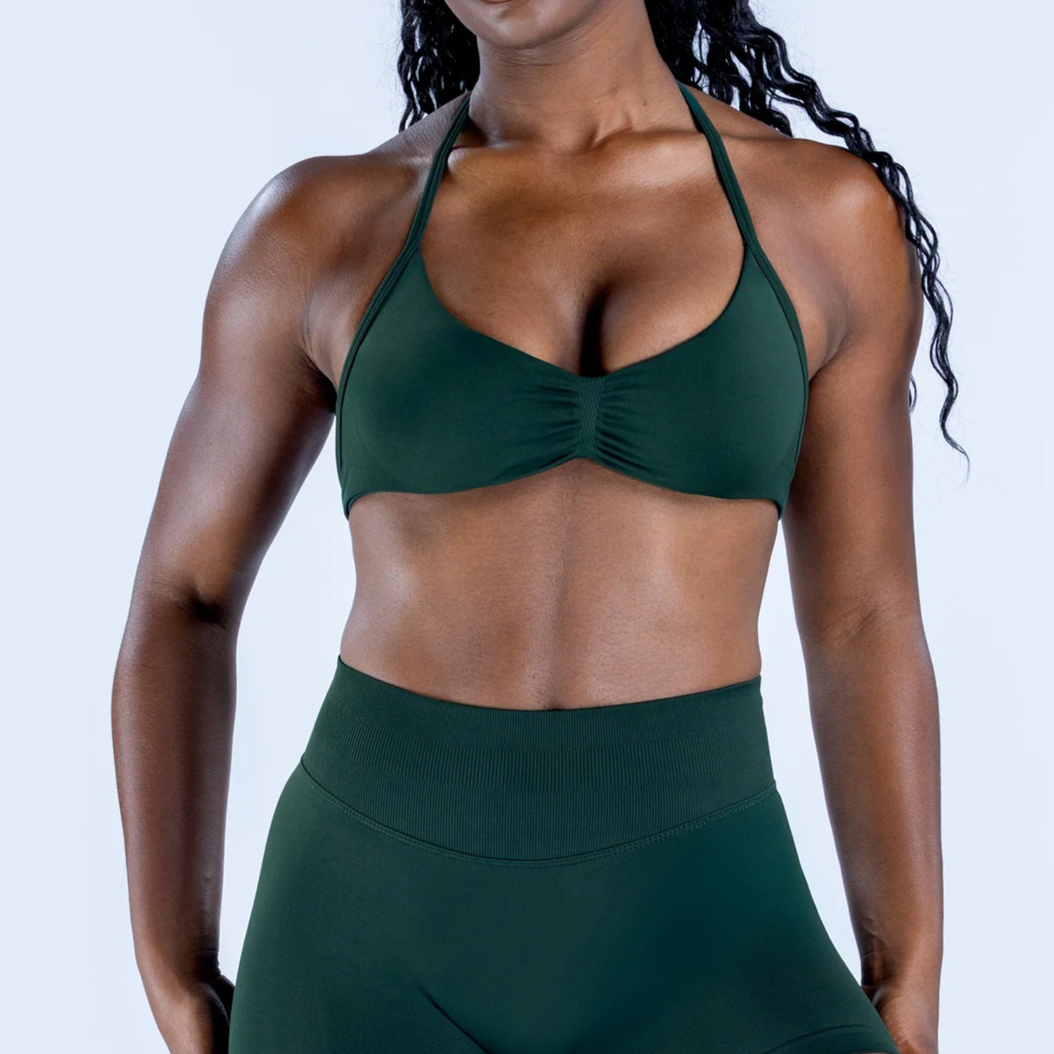 Bra deportivo de cuello colgante transfronterizo Europa y América nueva ropa interior sin marcas de fitness yoga rápido chaleco pequeño