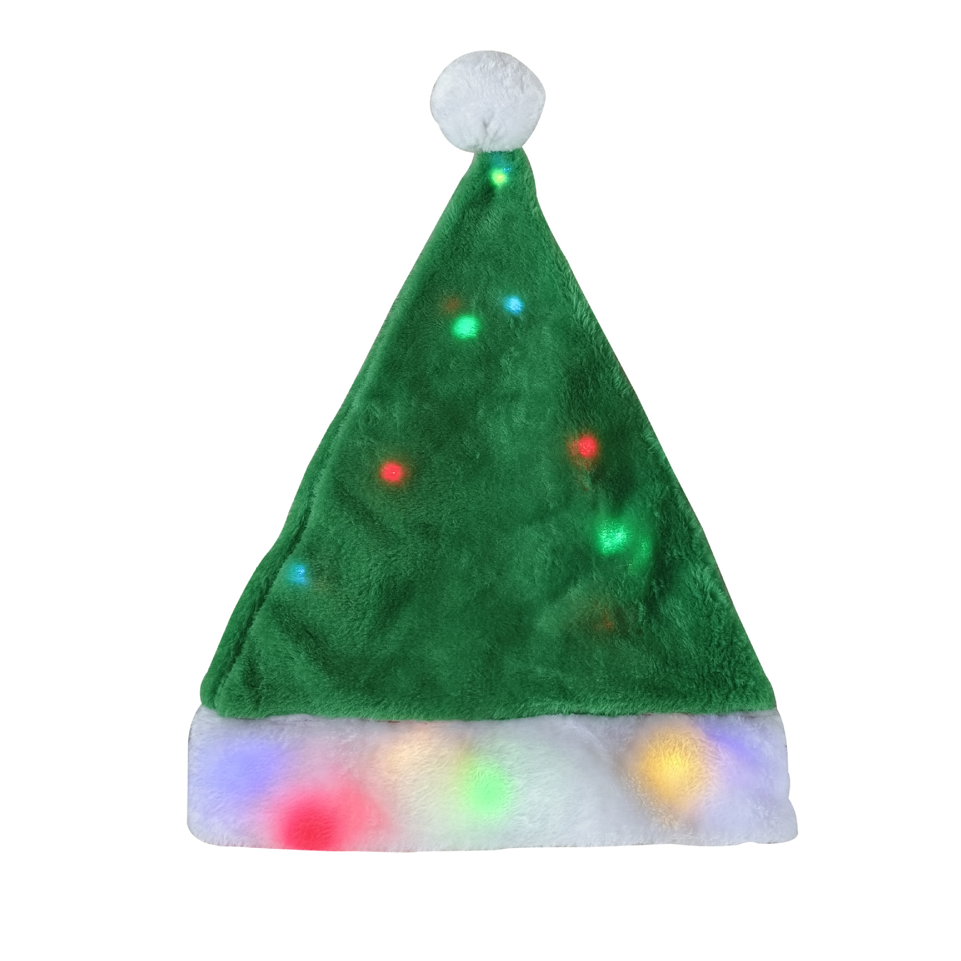 Nuevo sombrero de Navidad luminoso sombrero de regalo de Navidad decoración 5 caja de baterías sombrero de Navidad bola de pelo no brillante