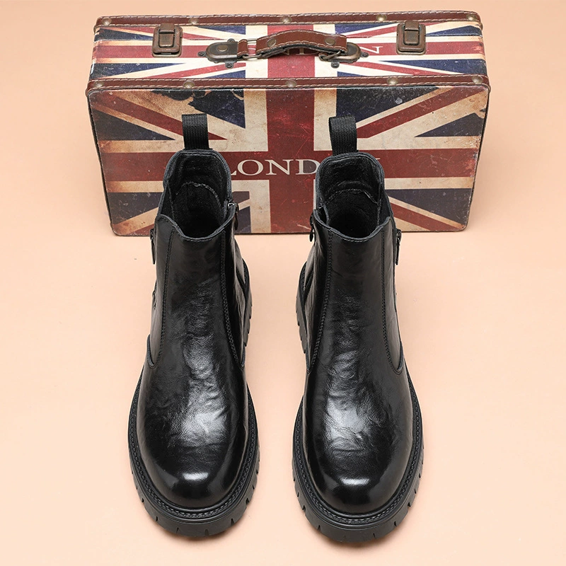 Ботинки Martin мужские толстые подошвы осенние новые мягкие кожаные короткие сапоги