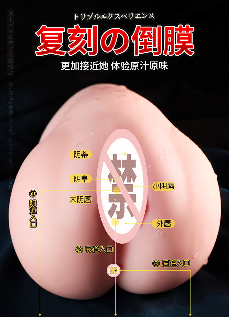 Jiuai Three-Channel Half-Body Masturbator with TPE Inverted Mold Design — detail image 3