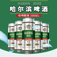 哈尔滨啤酒哈啤醇爽500ml*5罐易拉罐装酒精度3.3度原麦浓度10度