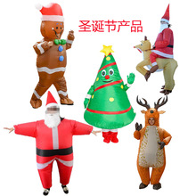 聖誕樹充氣服聖誕麋鹿帶帽聖誕老人姜餅人充氣聖誕老人服騎鹿道具