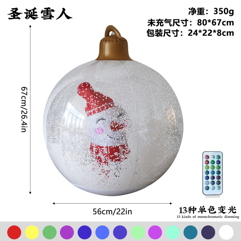 クリスマスサンタクロース装飾バルーン PVC製スノーボール ショッピングモール屋外装飾用インフレータブルバルーン|undefined