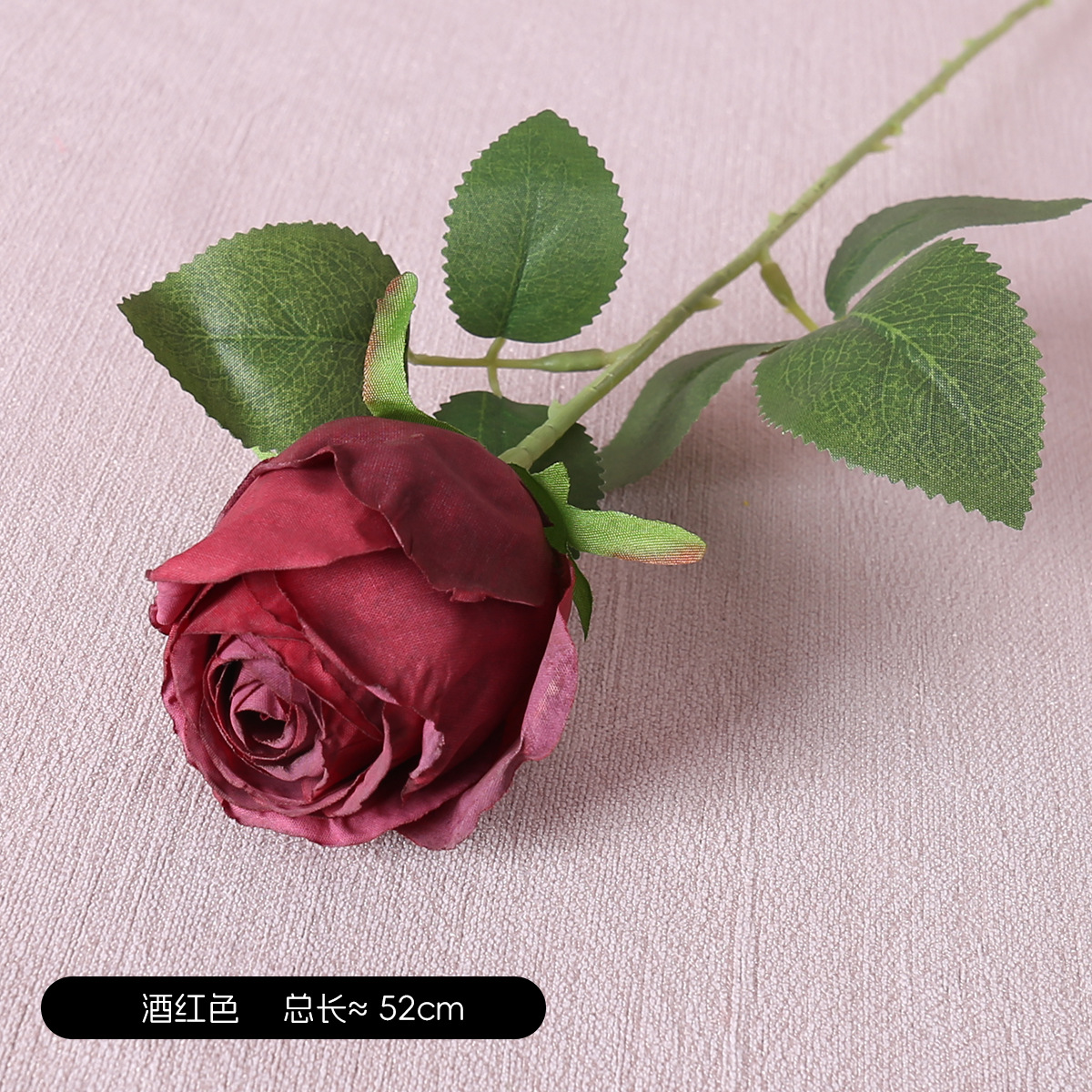 Simulación retro Rosas redondas al horno de una sola rama Accesorios de fotografía Boda Muebles para el hogar Decoración floral Simulación Rosas de borde quemado