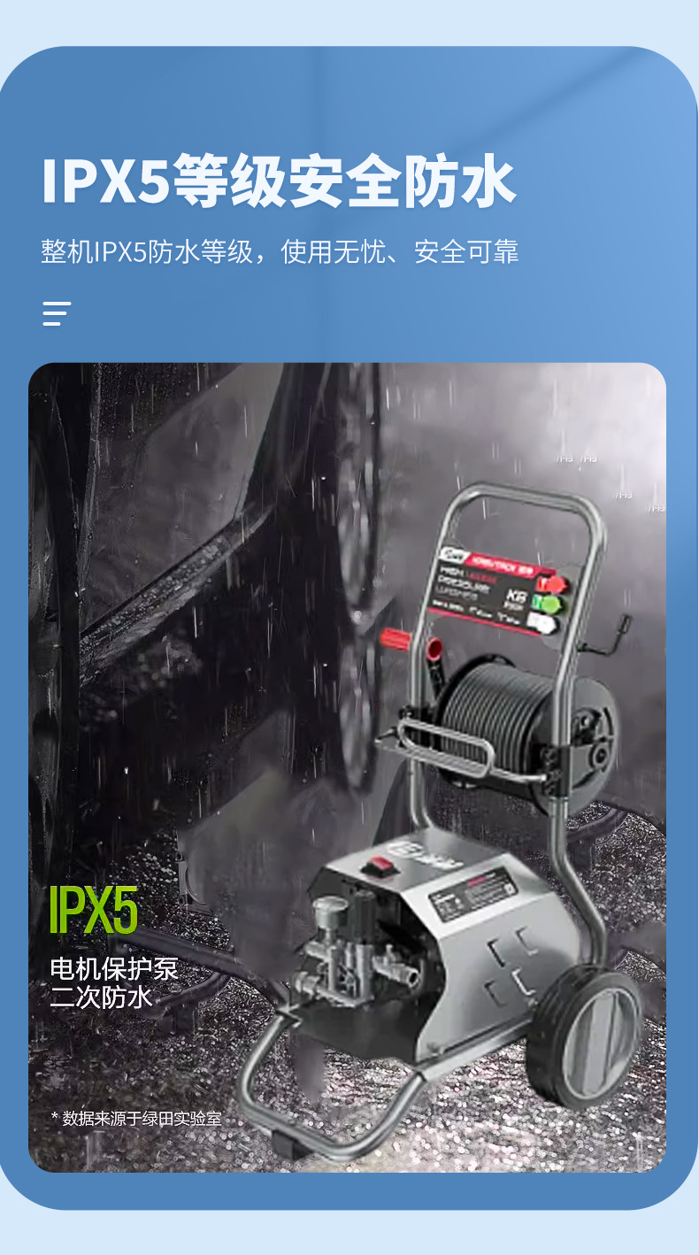 Green Power Household Car Washer, Tiger Power Iron Armor Household Cleaning Machine, High-Pressure Car Washer, Small Household Cleaning Machine